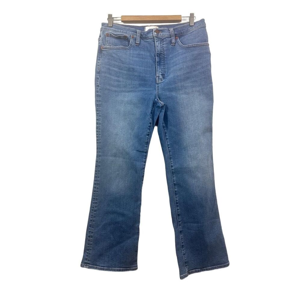 Madewell Cali Demi Boot Size 30 Jeans Womens Medium Blue High Waisted Wide Leg